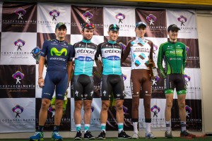 El podio del liderato de Lobato © Clásica Almería