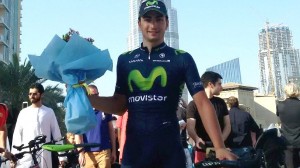 Lobato, con su trofeo © Movistar