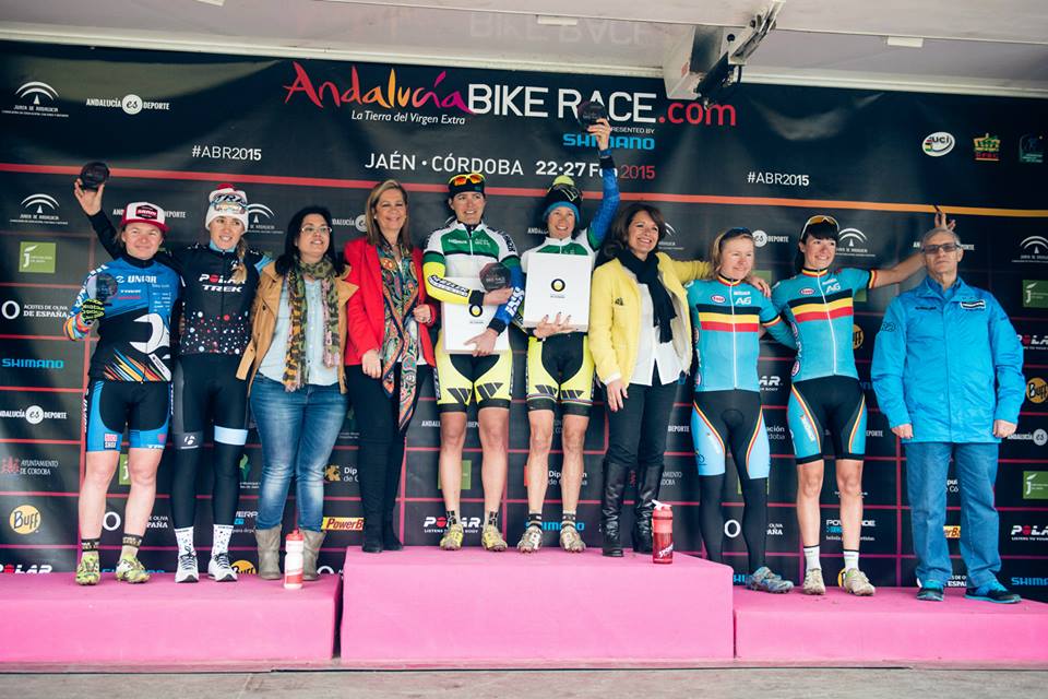 Podio femenino de la Andalucía Bike Race 2015.