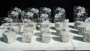 Los originales y preciados trofeos.