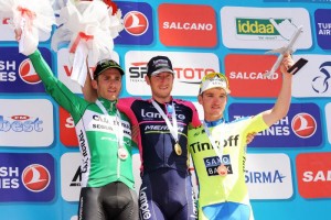 El podio de la 5ª etapa © Vuelta Turquía