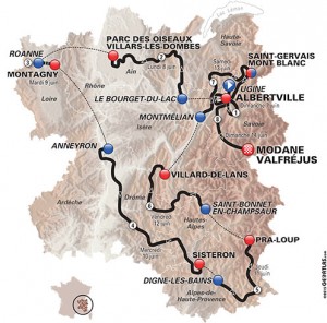 Mapa general de la ronda francesa UCI World Tour