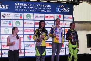 Griselda Artigas, en el podio de Messigny et Vantoux.