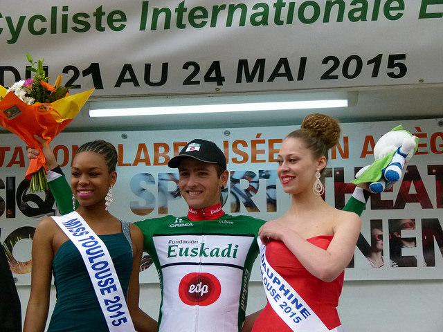 Xabier San Sebastián, en el podio de la ronda francesa sub-23 © Ronde de L'Isard