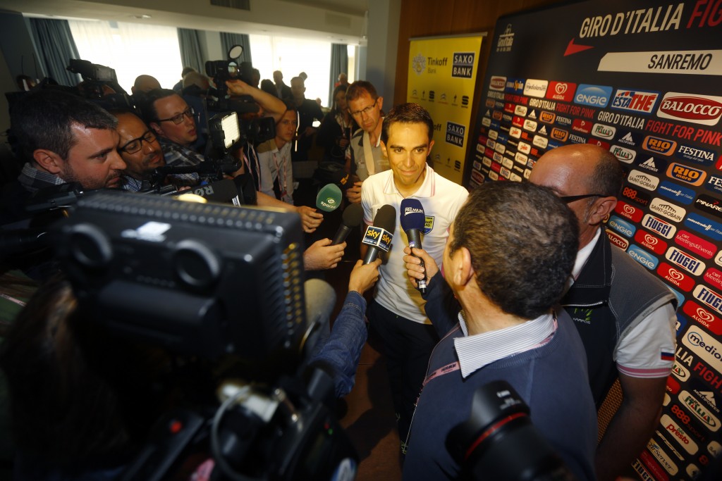 Giro d' Italia 2015 - 98a Edizione - Conferenza Stampa - 08/05/2015 - Alberto Contador (Tinkoff - Saxo) - foto Luca Bettini/BettiniPhoto©2015