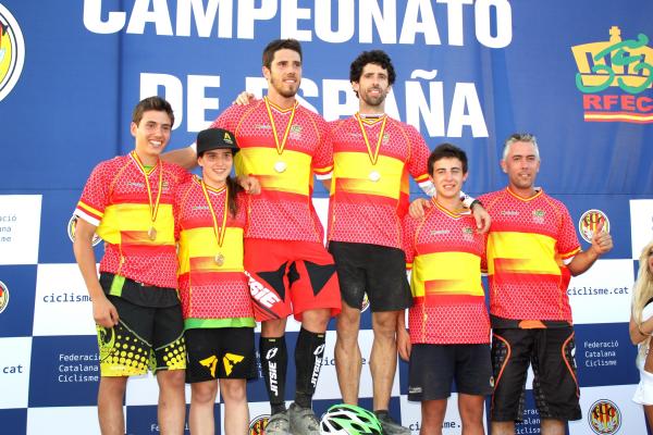 Podio con los campeones de España de trial 2015 © RFEC
