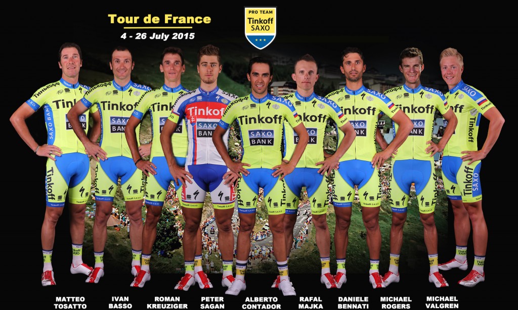 La alineación del © Tinkoff para el Tour de Francia 