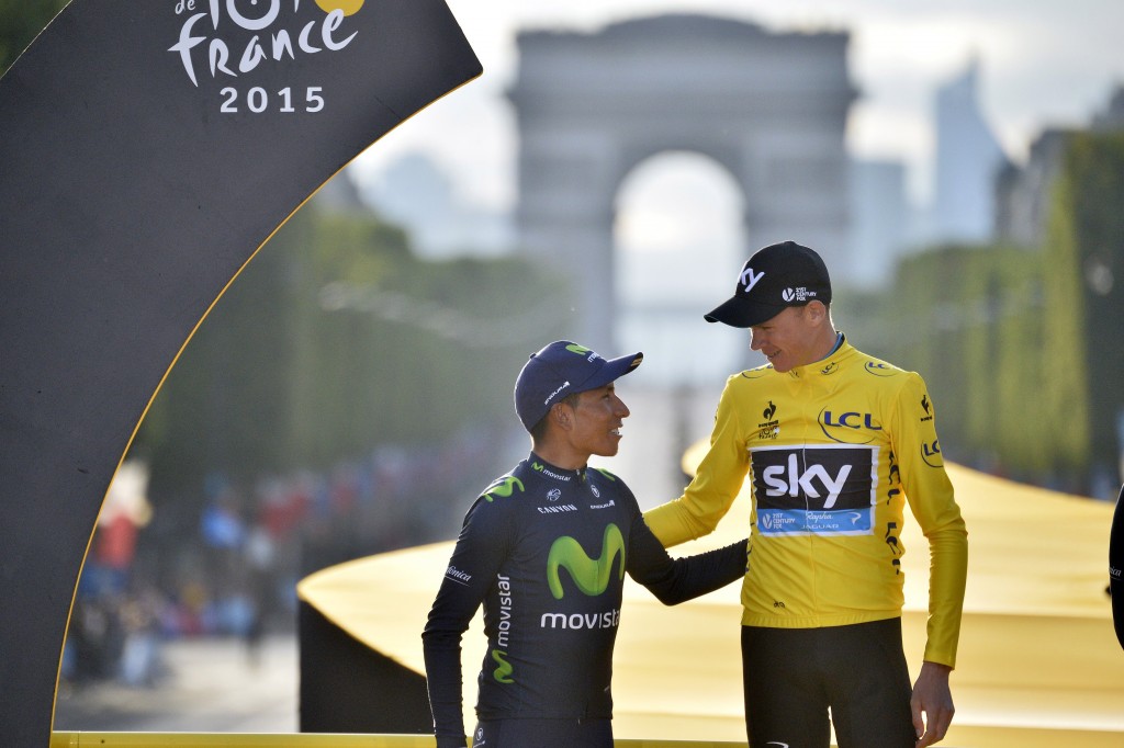 Quintana saluda a Froome © Movistar