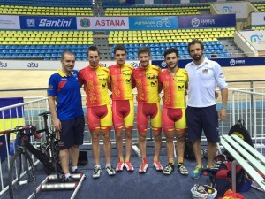 La selección española, en Astana © RFEC