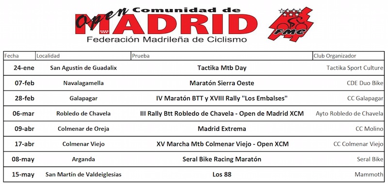 calendario open com. madrid XCM_16