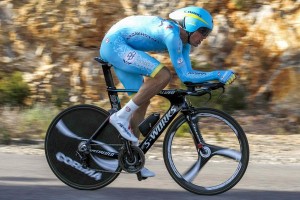 Sánchez durante la contrarreloj de Oropesa © Astana