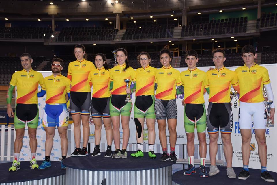 Los líderes del Open de España, en el velódromo mallorquín de Palma Arena © FB Ciclismo en pista