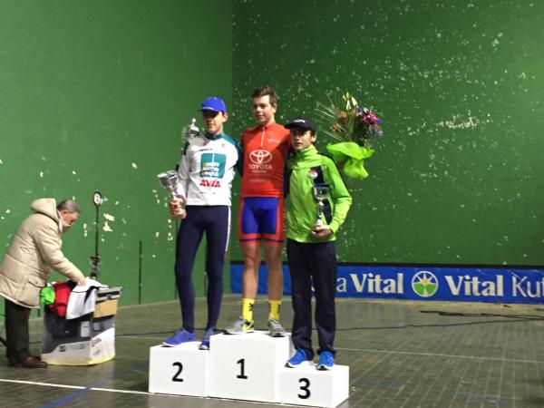 Podio de la primera carrera de la Aiarako Bira © aiaraldea.eus