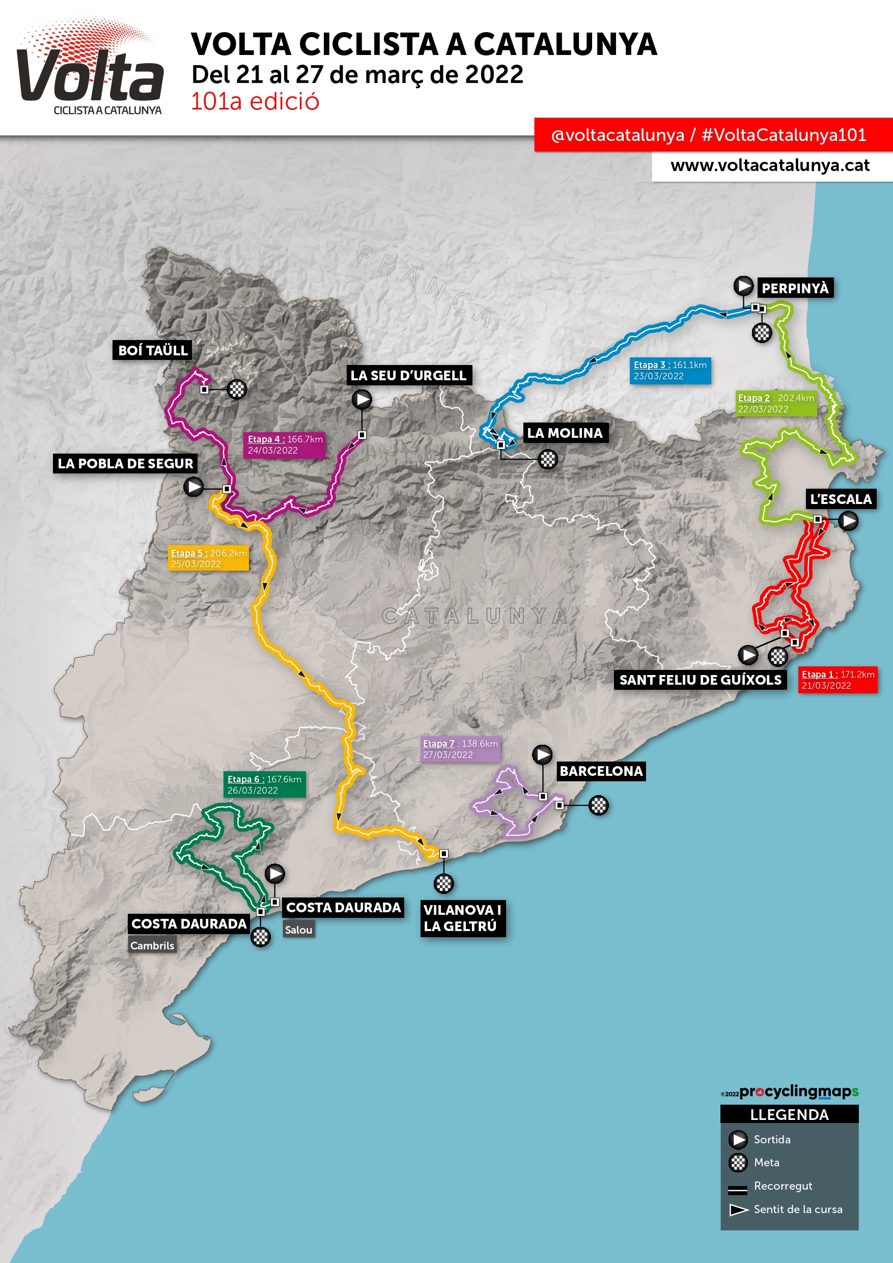 Volta Catalunya Libro de ruta, recorrido y dorsales oficiales Ciclo21